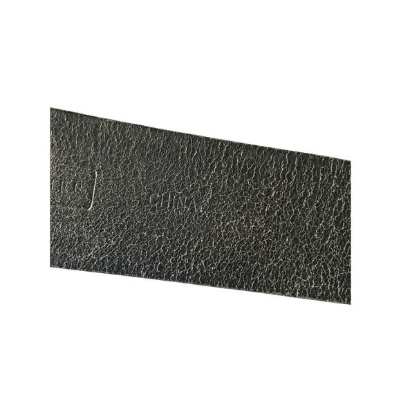 Fossil Black Genuine Leather Belt Silver Flower Engraved Buckle Size S Z14 - Picture 8 of 8